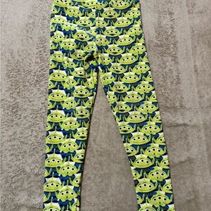 LuLaRoe Kids Leggings with Yellow and Blue Alien Design